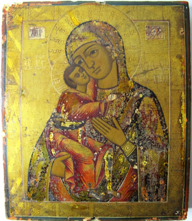 Старинная икона Феодоровская Пресвятая Богородица - Южный Урал 19 век