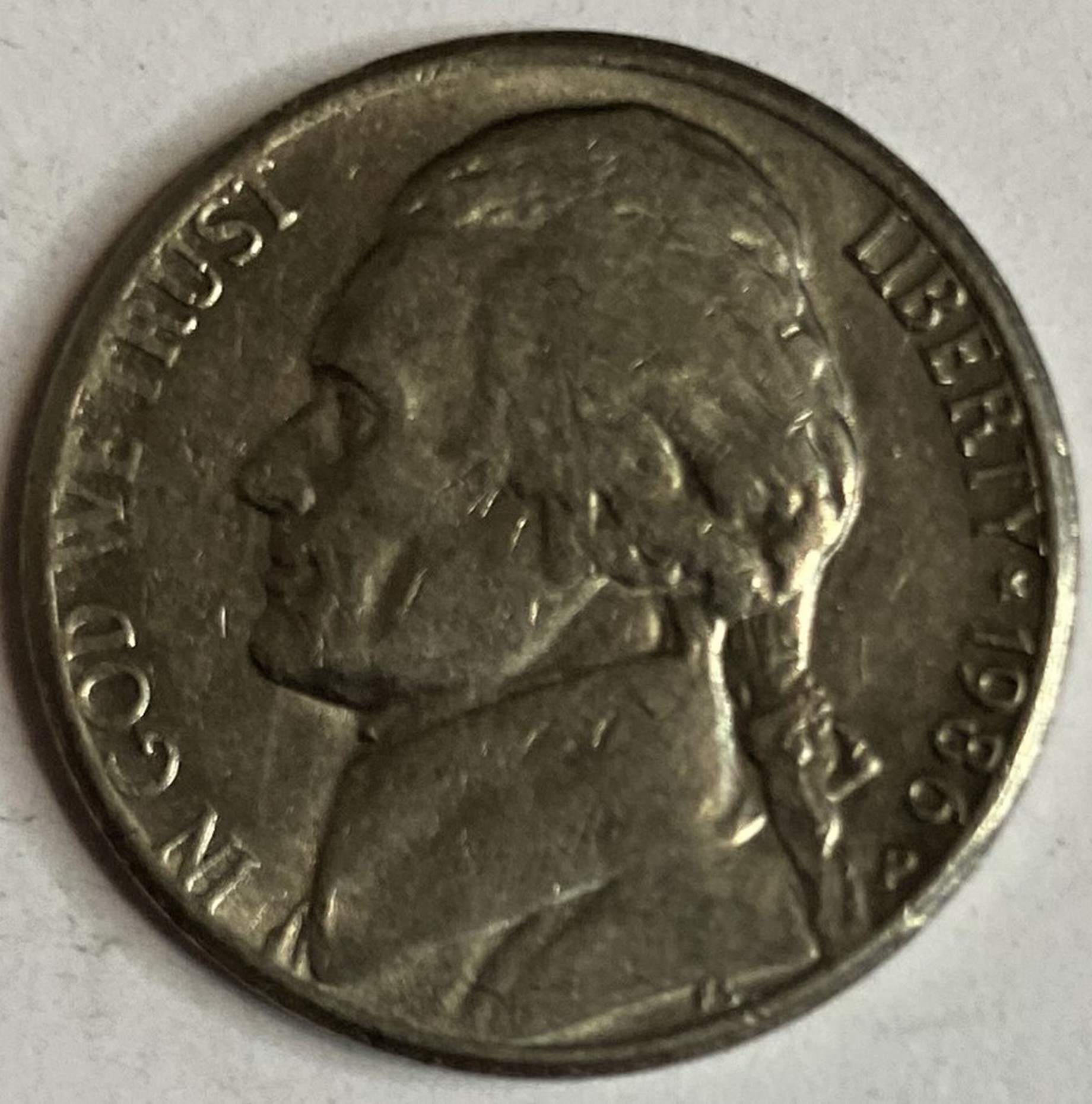 Иностранная монета США 5 центов 1986 год Америка