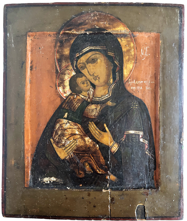 Икона Владимирская Богородица ковчег 19 век