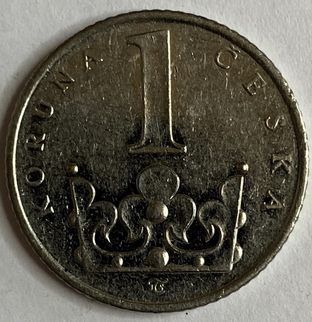 Иностранная монета 1 крона 1995 год Чехия