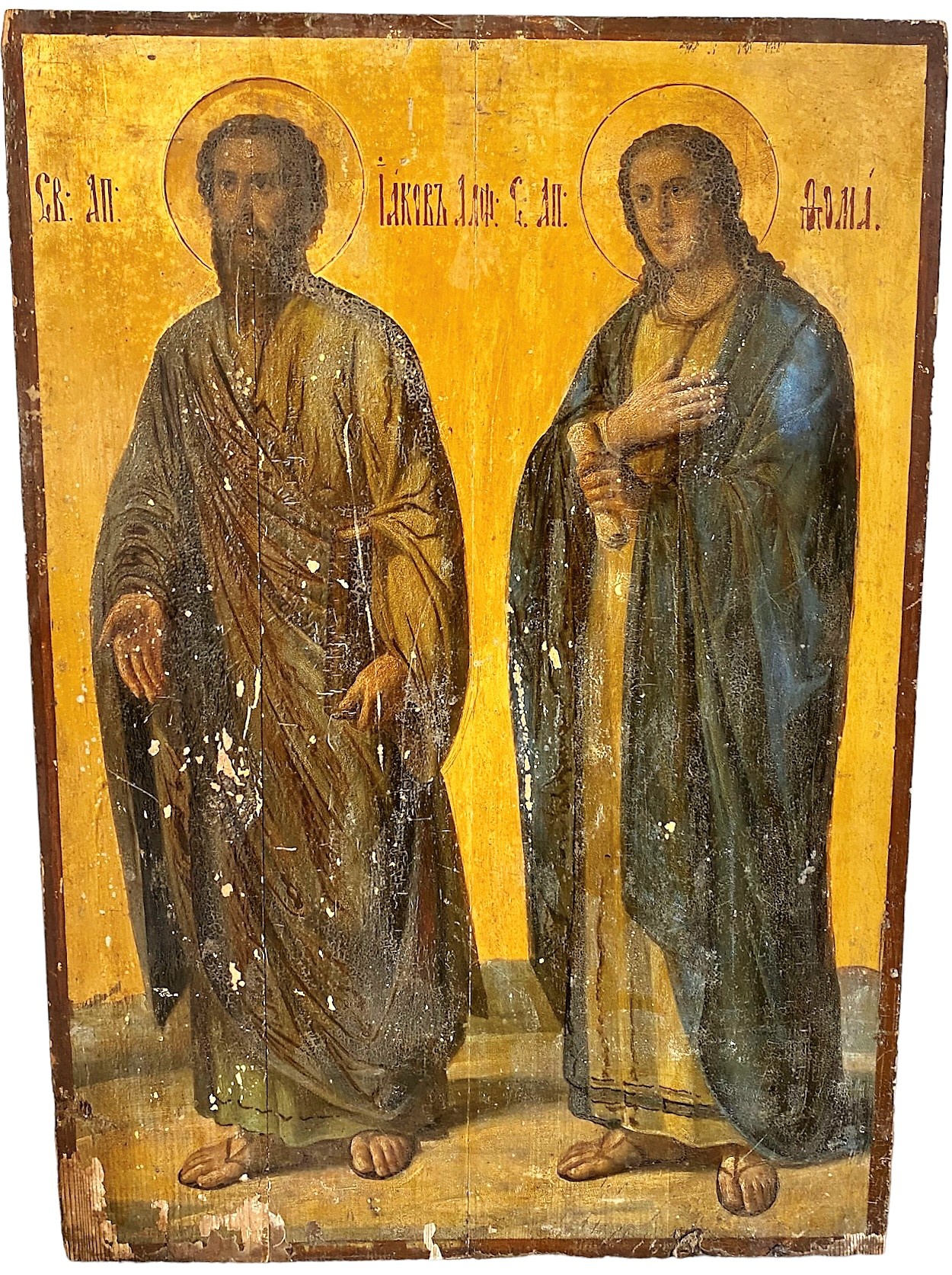 Икона храмовая Апостол Иаков апостол Фома 19 век