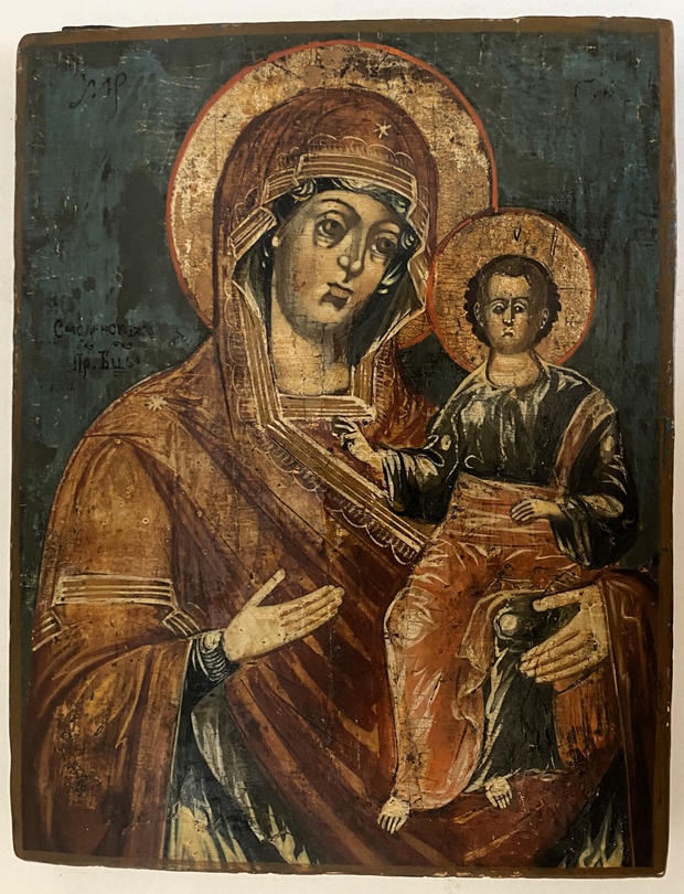 Икона Смоленская Пресвятая Богородица старинная 18 век