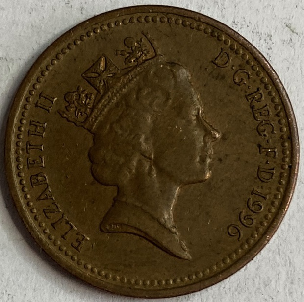 Иностранная монета 1 пенни 1996 г Великобритания