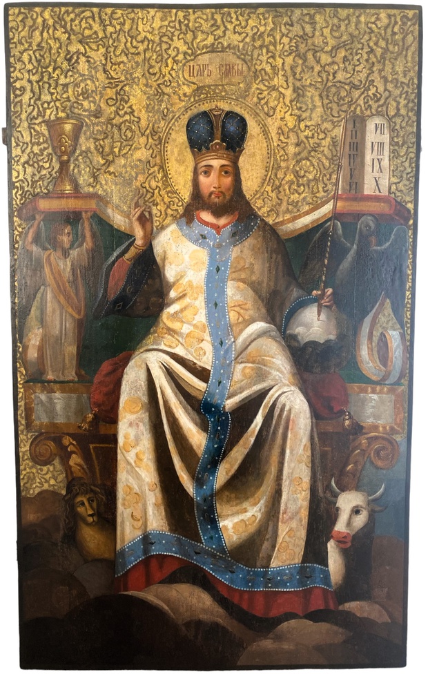 Храмовая икона Тронный Спас Царь Славы 19 век