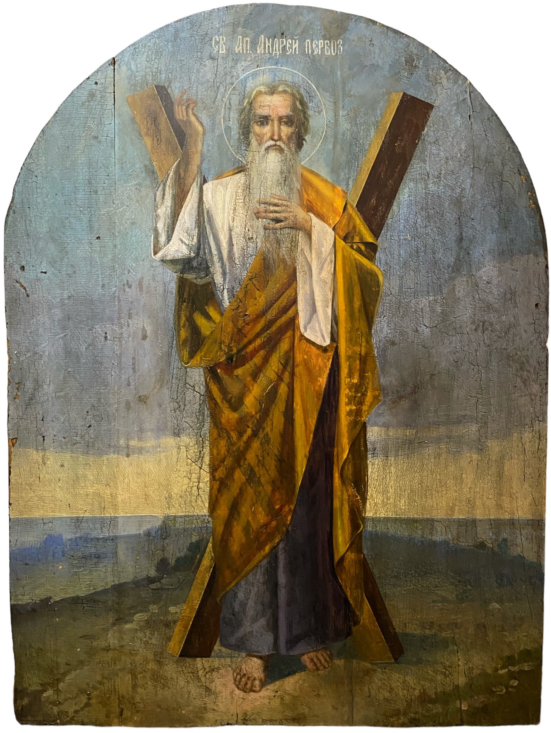 Храмовая икона святой апостол Андрей Первозванный 19 век
