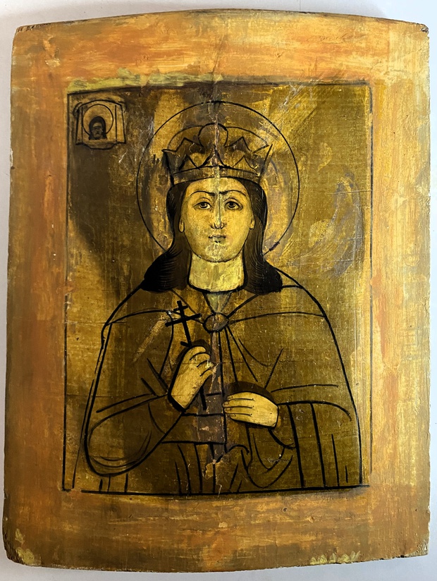 Старинная икона святая Ирина 19 век