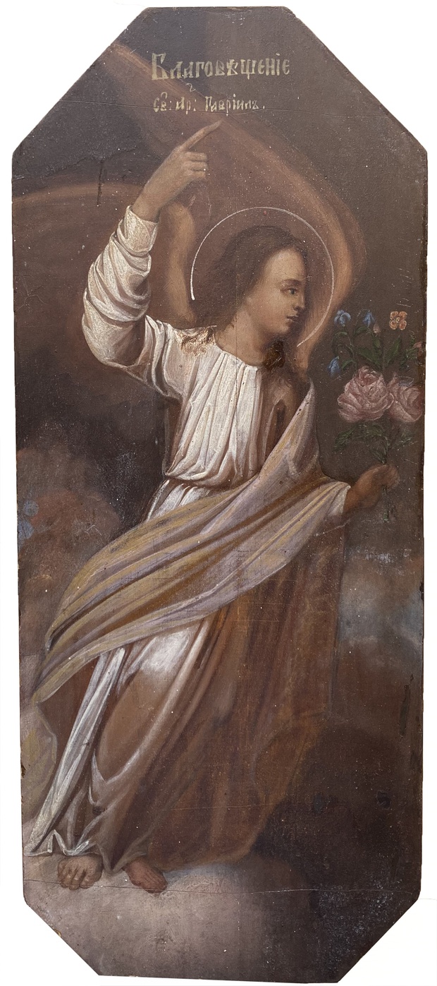 Старинная икона Архангел Гавриил 19 век