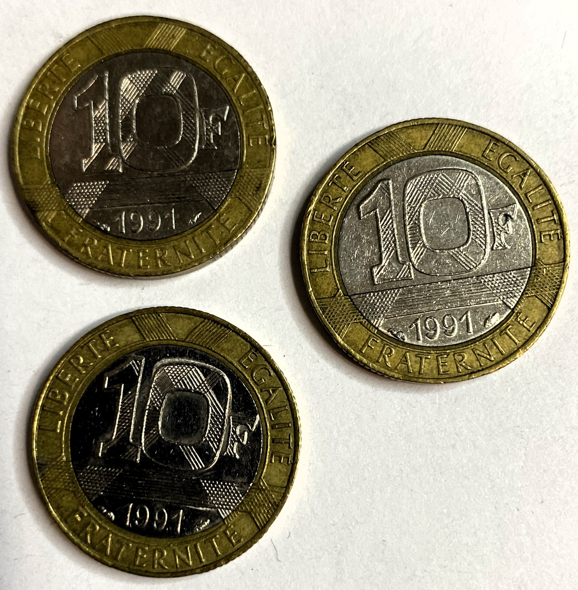 Иностранная монета Франция 10 франков 1991 год
