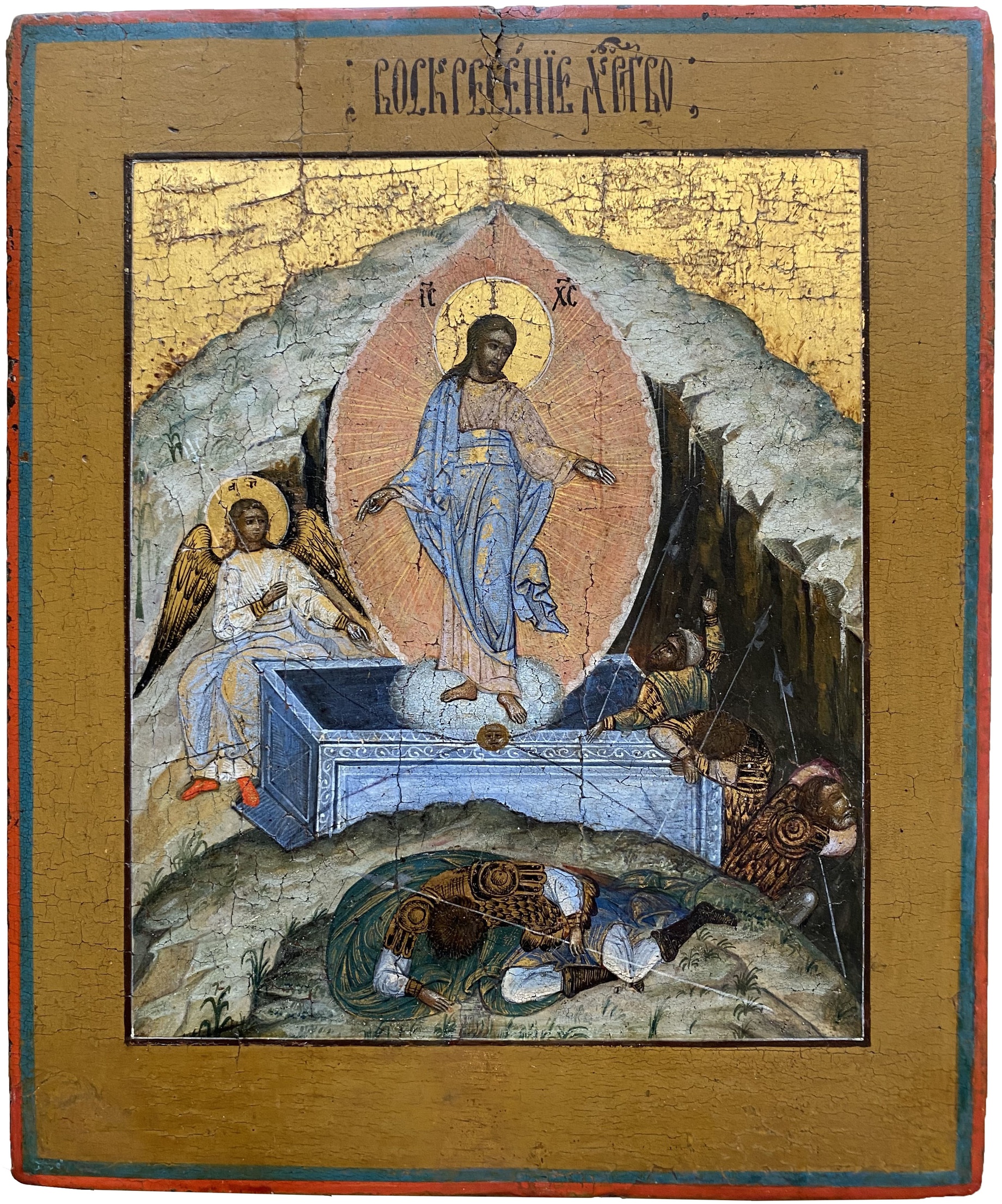 Стакринная икона Воскресение Христово 19 век