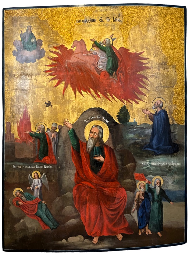 Икона для Храма Огненное Восхождение Пророка Ильи на Небо 19 век