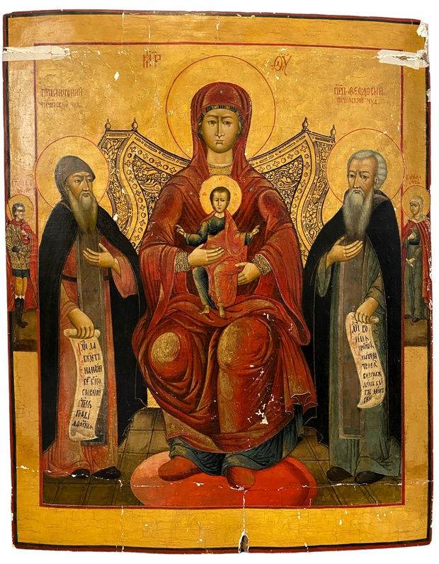 Храмовая икона пресвятая Богородица Киево - Печерская первая половина 19 века
