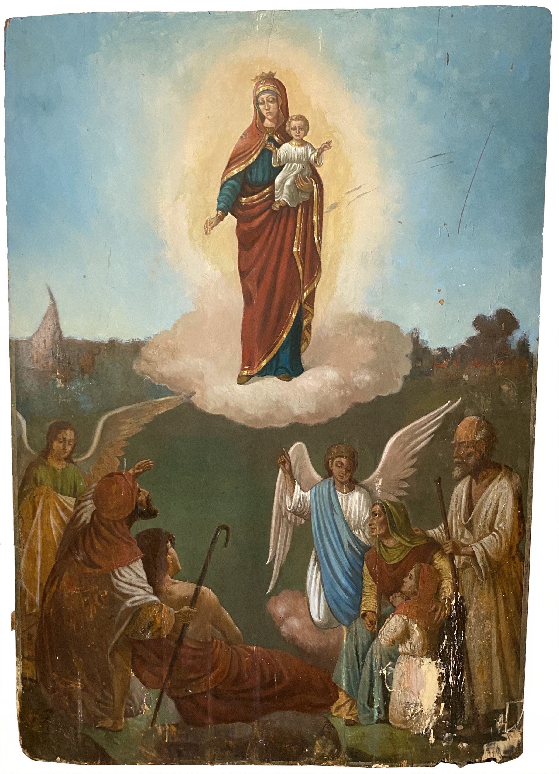 Антикварная Храмовая икона Богородица Всем Скорбящим Радость 19 век