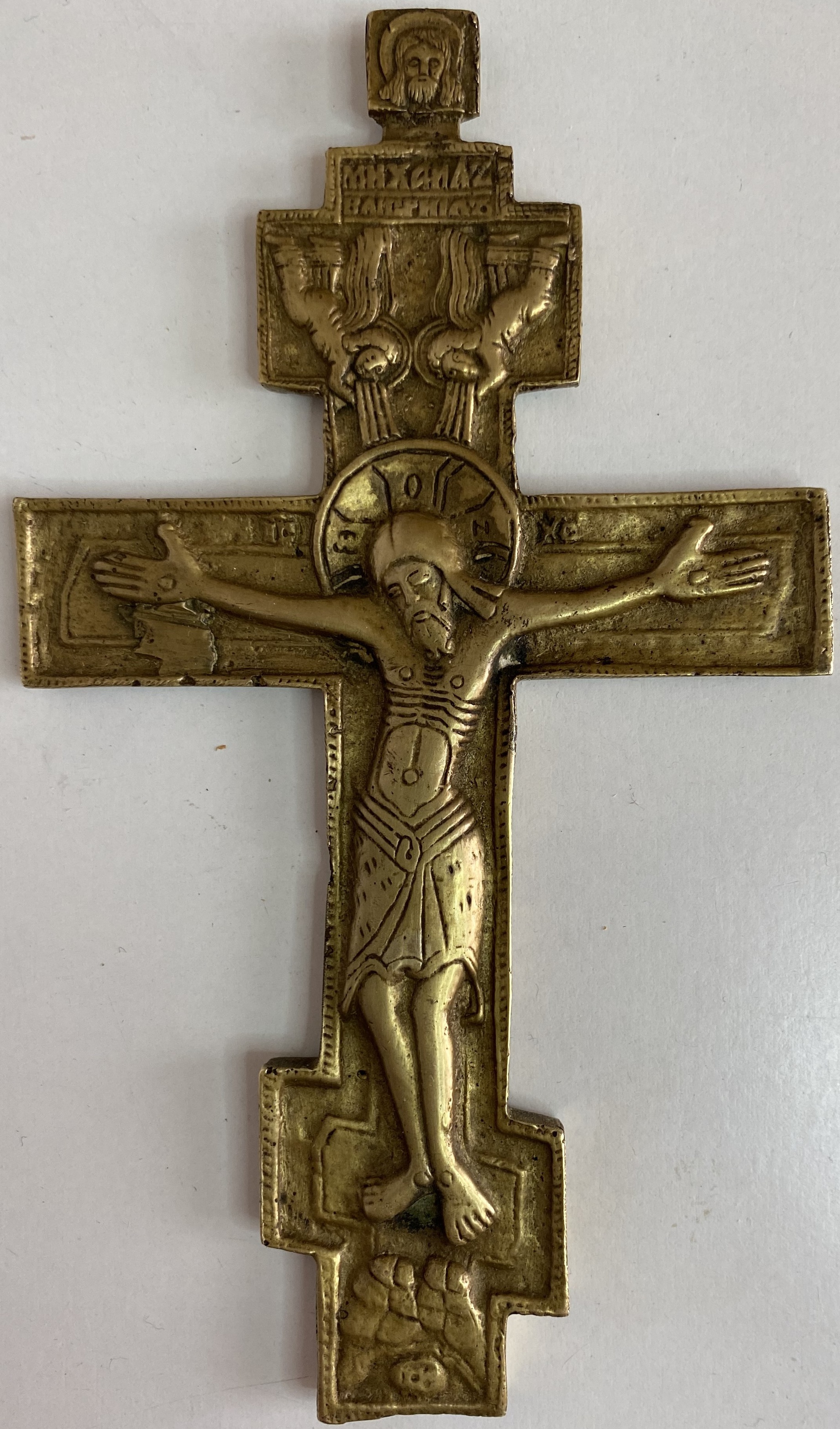 Крест киотный распятие литье 17,2 на 9,8 см оригинал 19 век