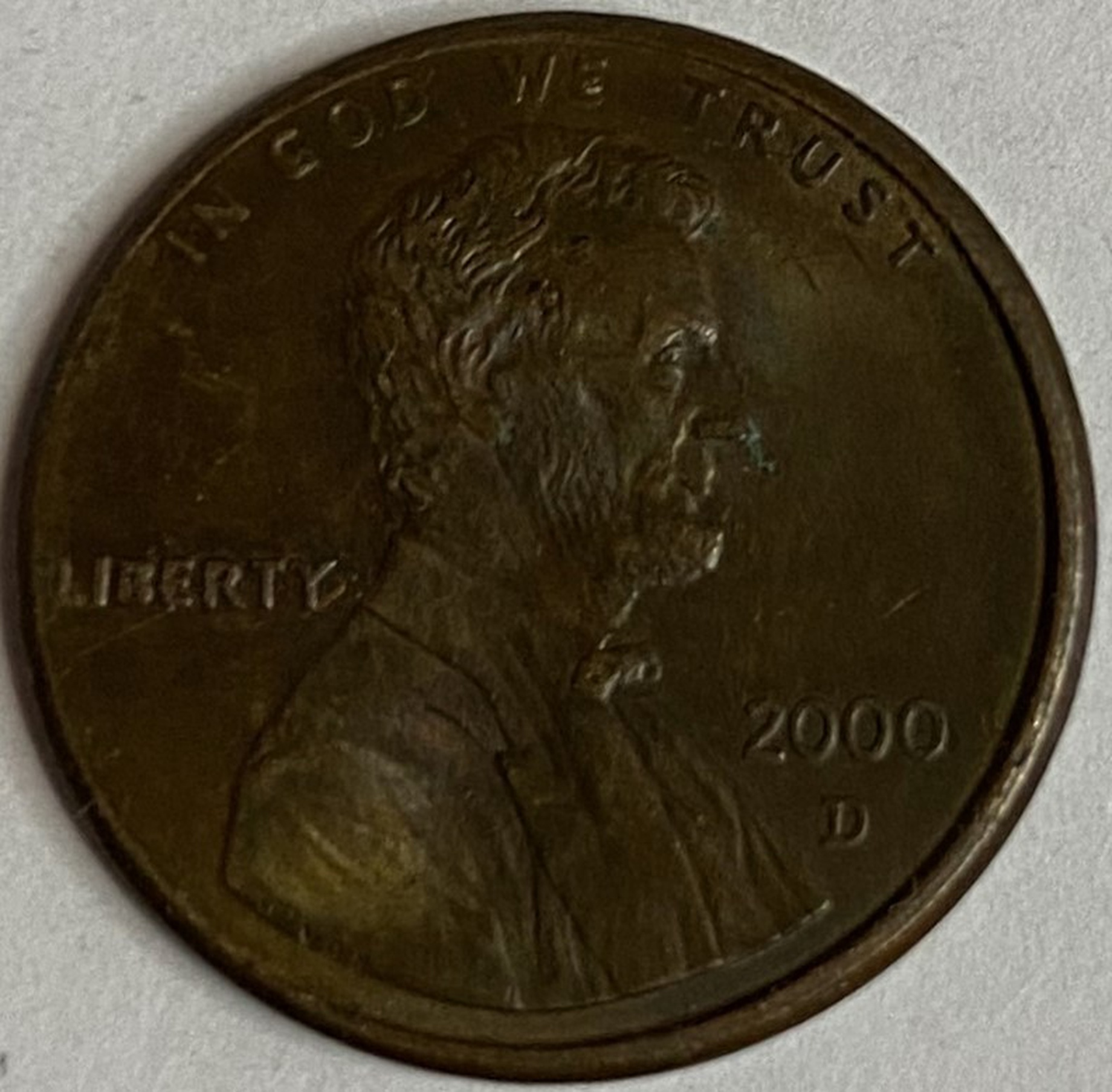 Иностранная монета США 1 цент 2000 года Америка
