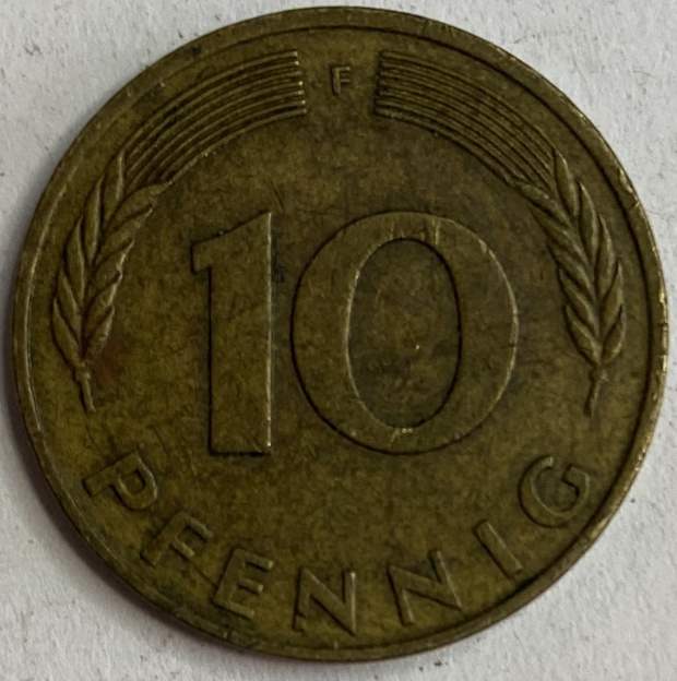 Иностранная монета 10 пфеннингов 1984 год Германия