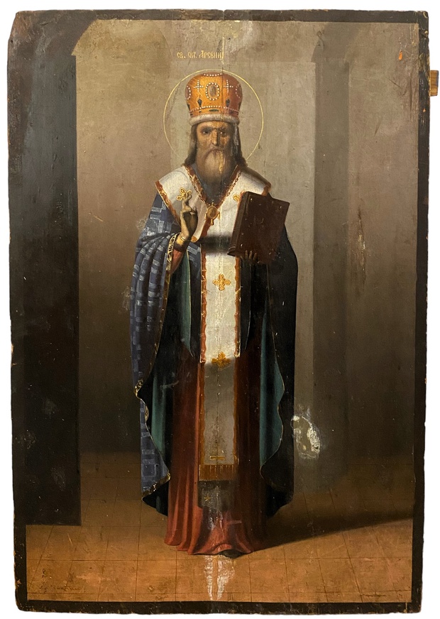 Храмовая Икона Святой Арсений Святитель Тверской 19 век