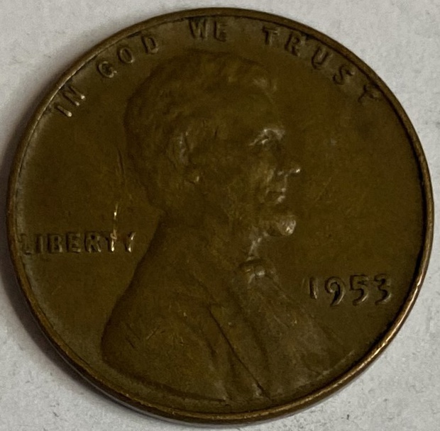 Иностранная монета США 1 цент 1953 год Америка