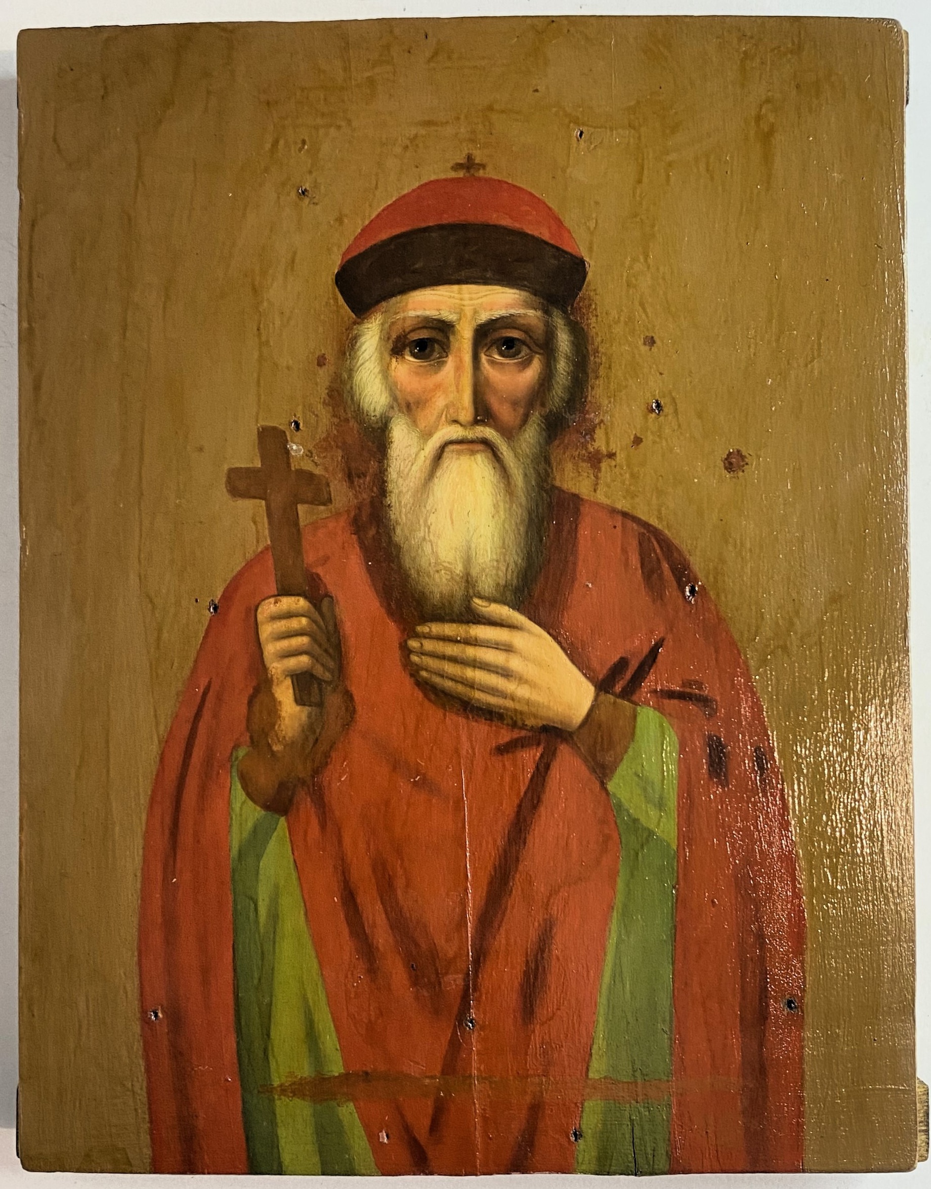 Икона святой равноапостольный князь Владимир поясной образ 19 век