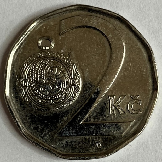 Иностранная монета 2 Кроны 2011 год Чехия