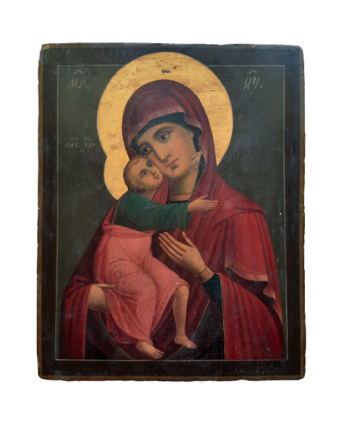 Антикварная Икона Феодоровская Пресвятая Богородица 19 век