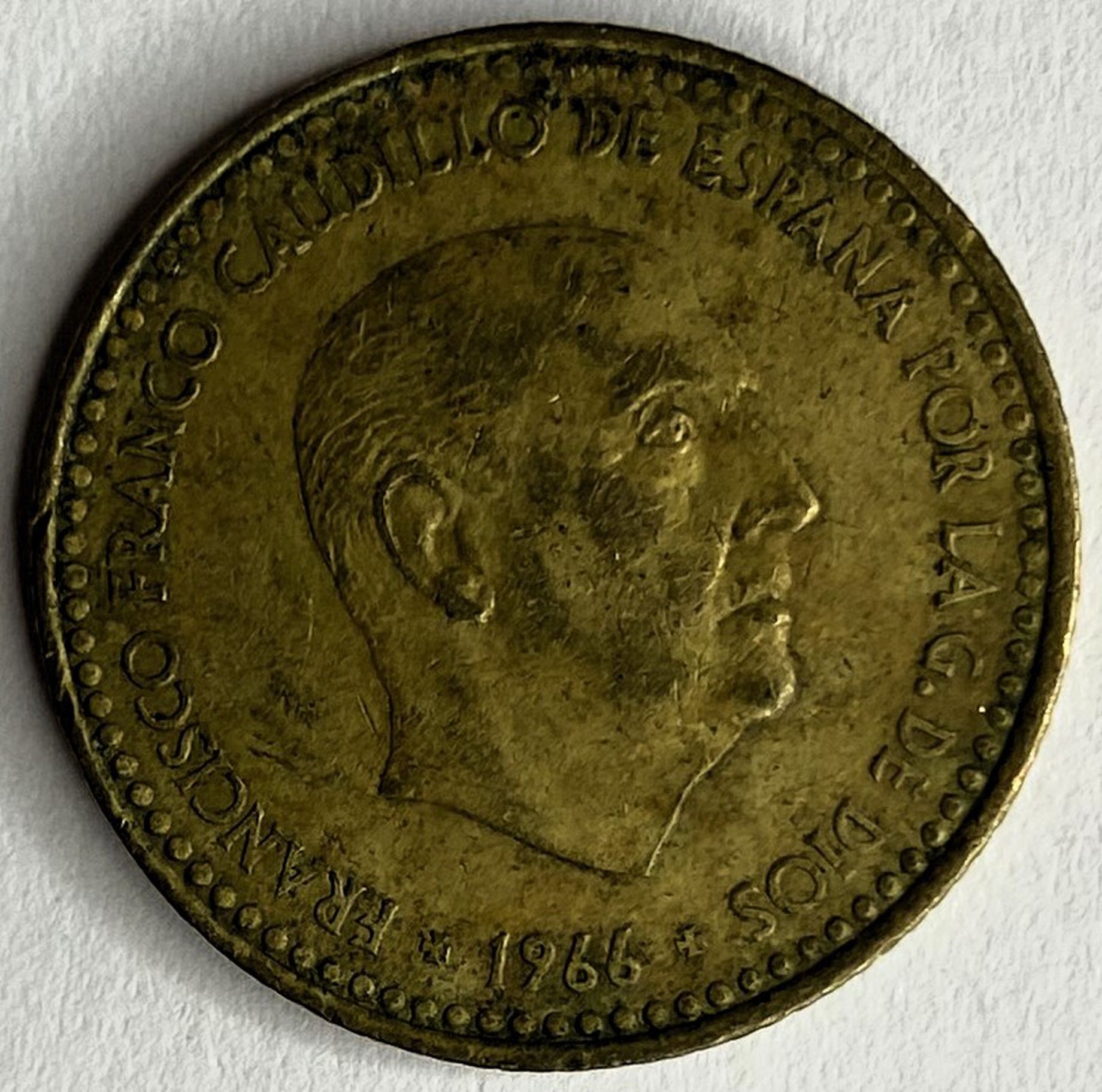 Иностранная монета Песета 1966 год Франко Испания