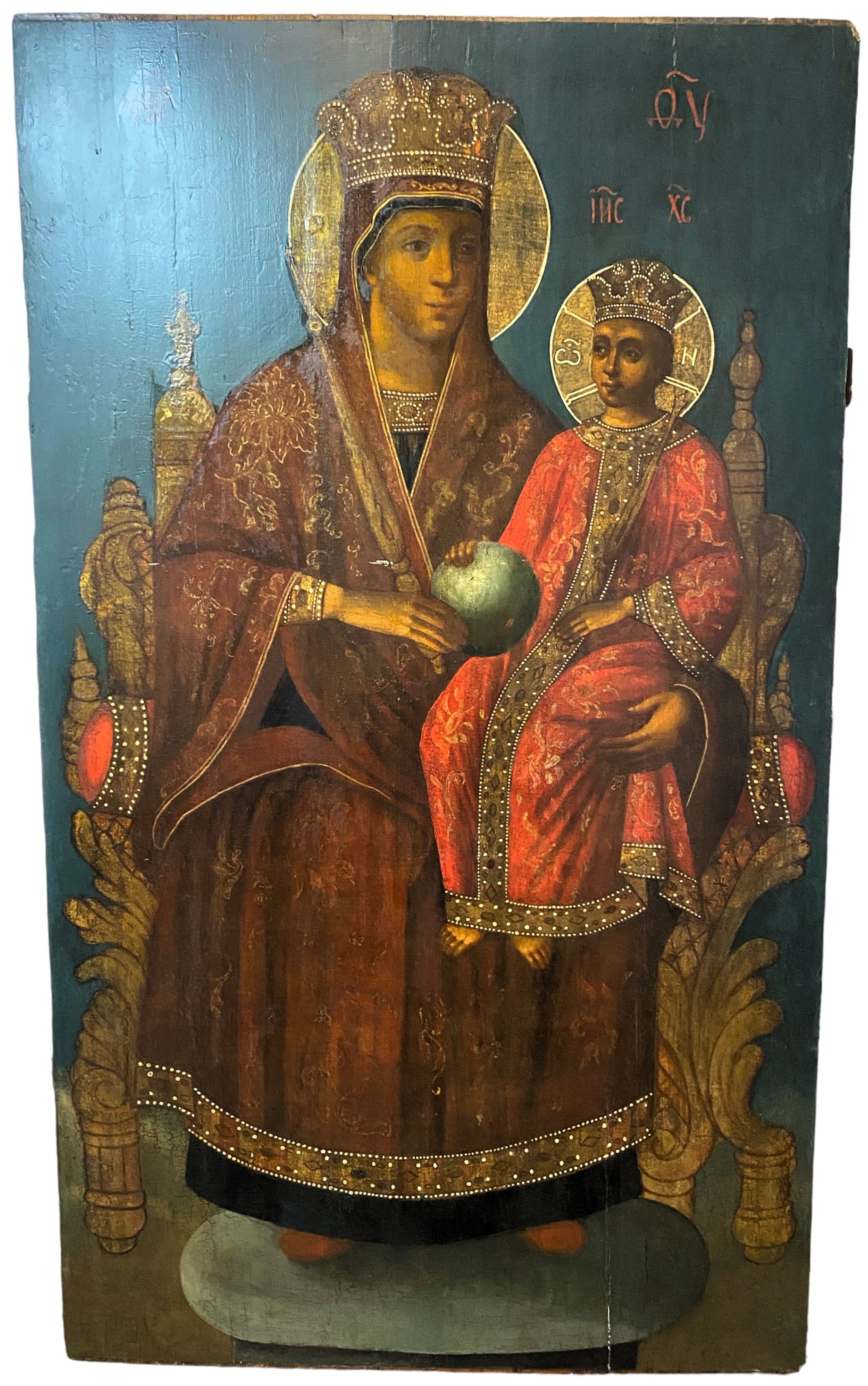 Антикварная Храмовая Икона Иерусалимская Пресвятая Богородица 17 век