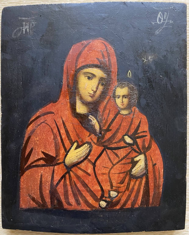 Антикварная Икона Смоленская Пресвятая Богородица 19 век