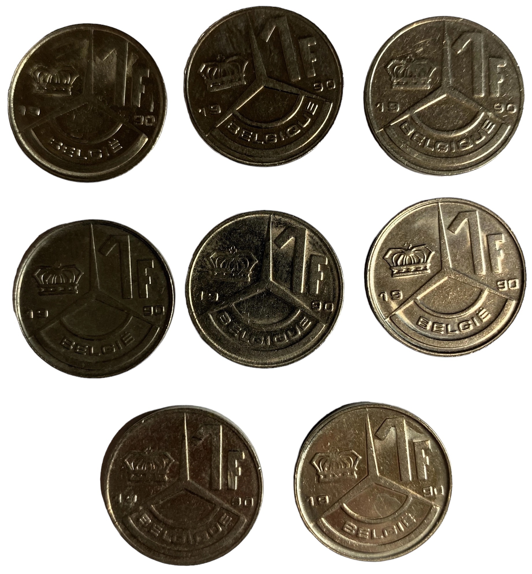 Иностранная монета 1 франк 1990 год Бельгия