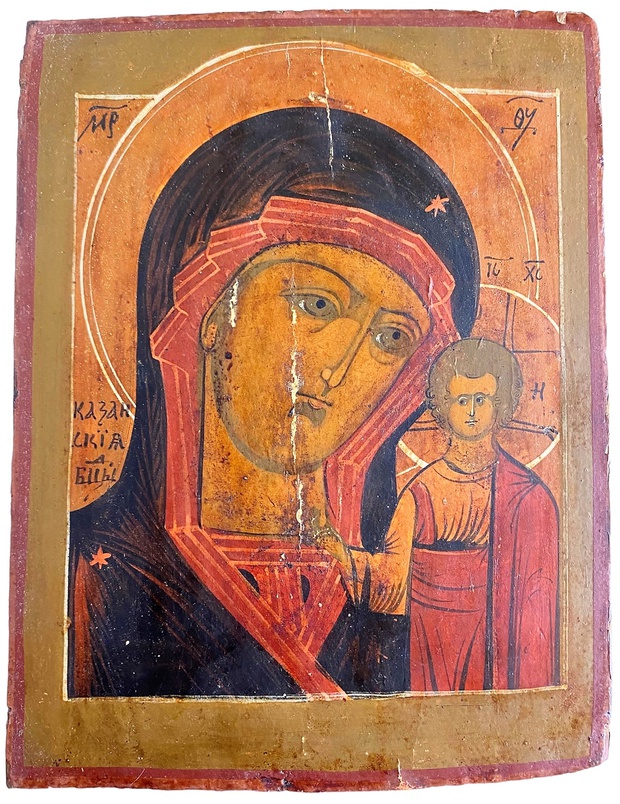 Старинная Казанская икона Божией Матери 19 век