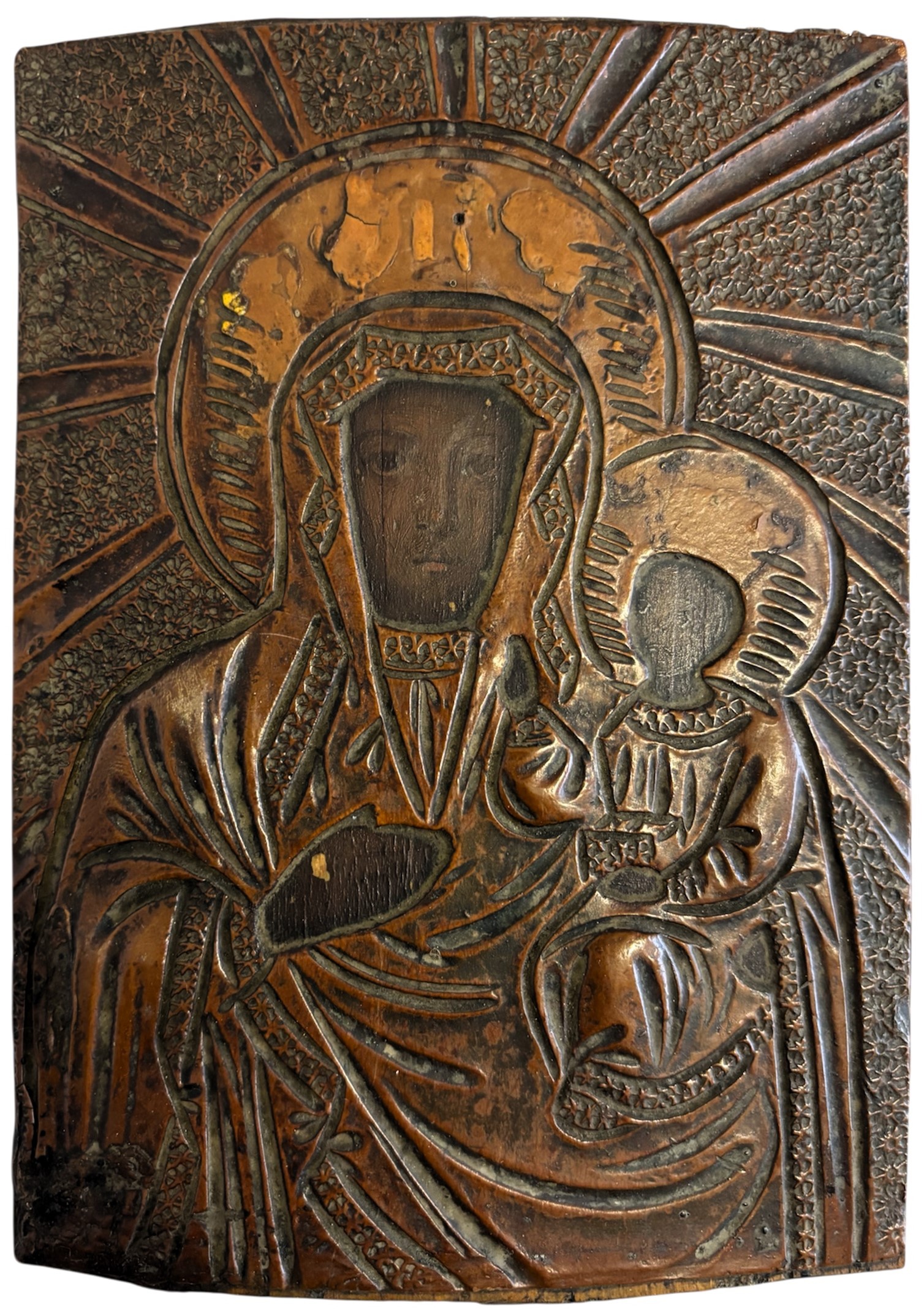 Ченстоховская икона Божией Матери резьба 19 век