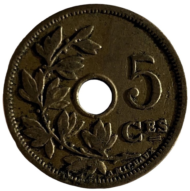 Иностранная монета Бельгия 1905 год 5 сантимов