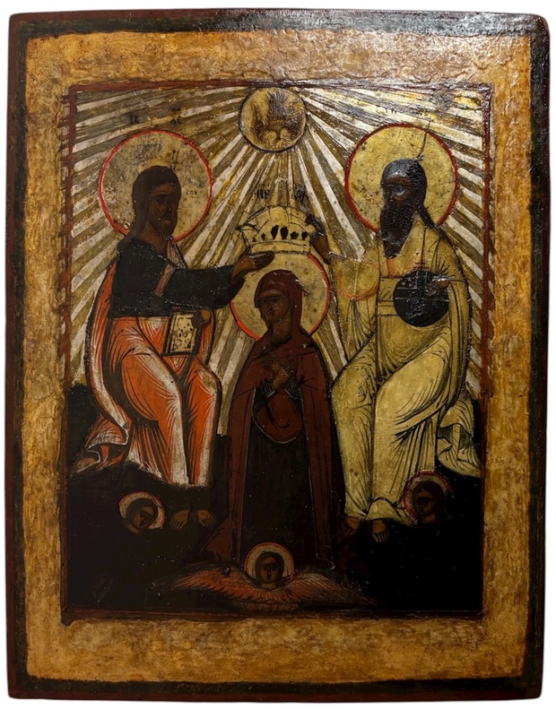 Икона Коронование Богородицы 19 век