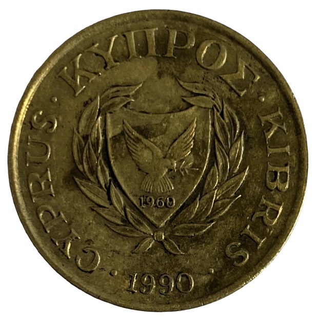 Иностранная монета Кипр 10 центов 1990 год