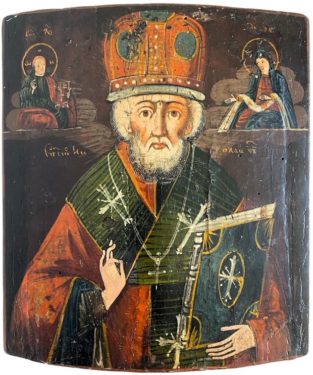 Икона святой Николай Чудотворец середина 19 века