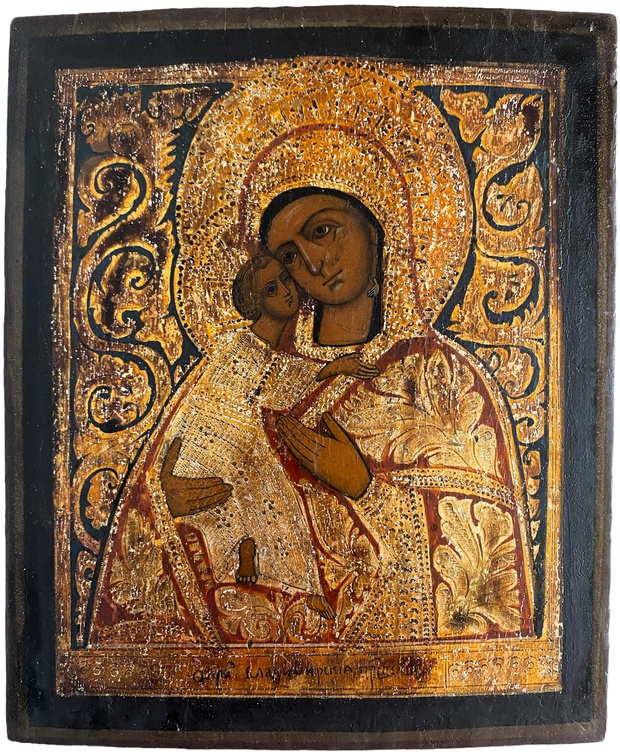 Икона Владимирская Богородица классический Холуй 19 век