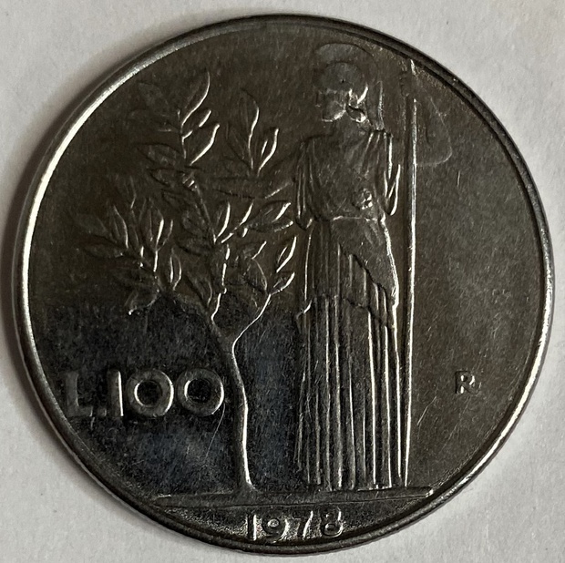 Монета 100 Лир 1978 год лира Италия