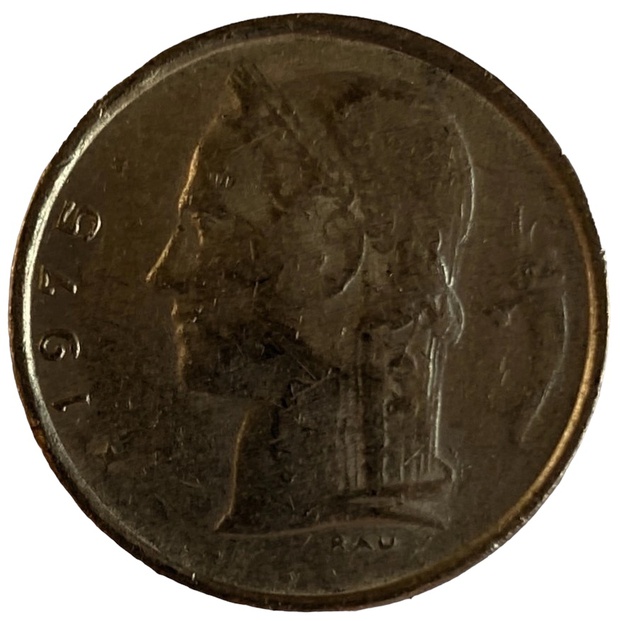 Иностранная монета 1 франк 1975 год Бельгия