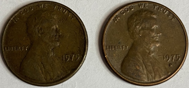 Иностранная монета США 1 цент 1975 год Америка