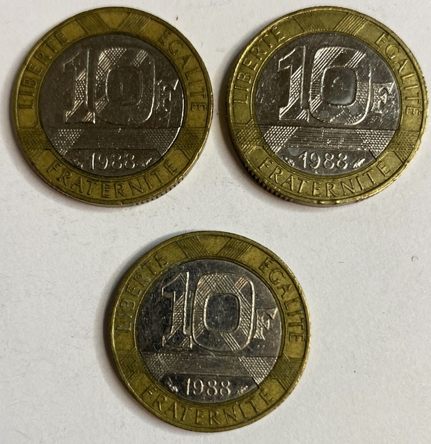 Иностранная монета Франция 10 франков 1988 год