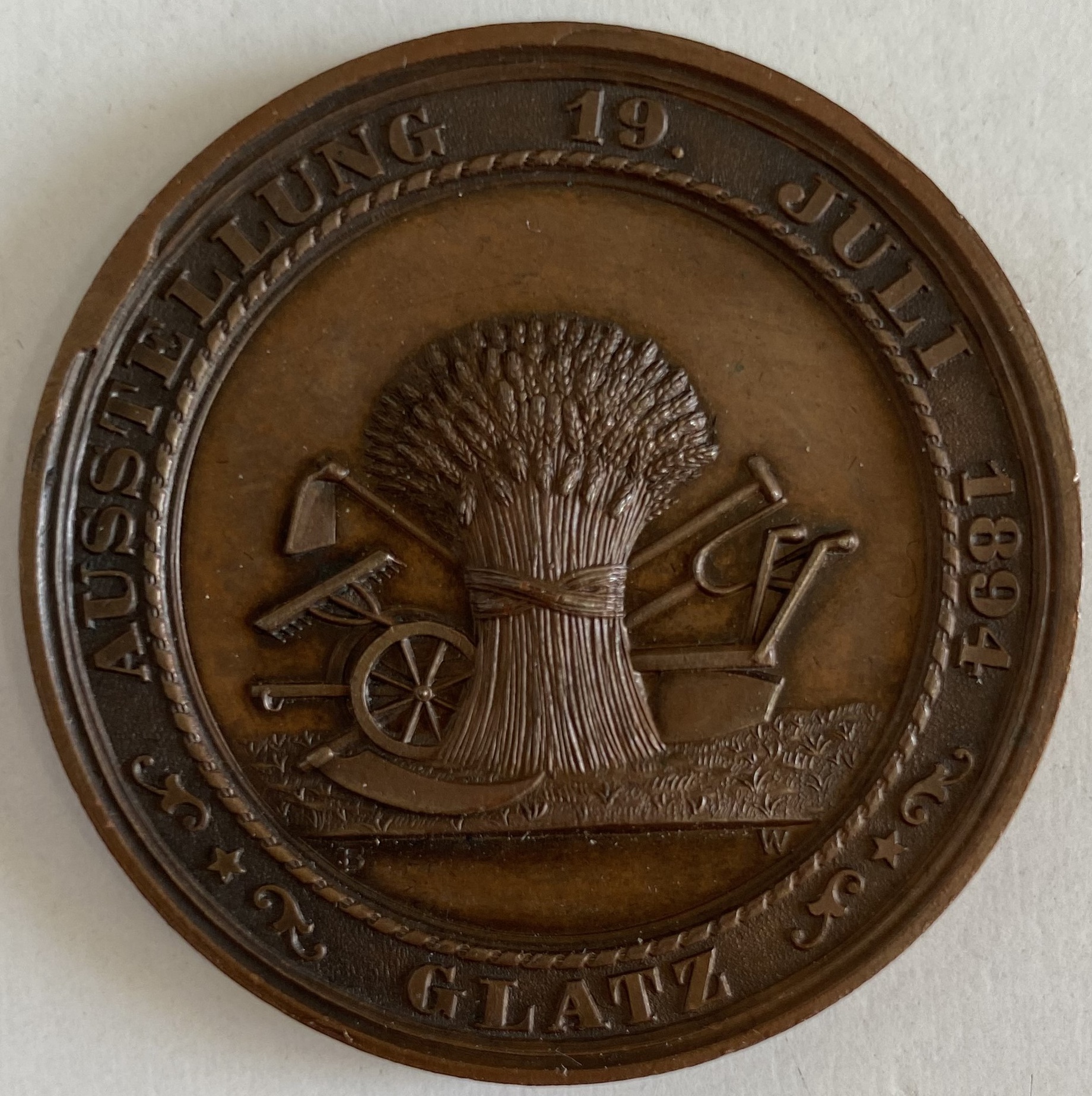 Медаль настольная Германия сельскохозяйственная выставка в германии 1894 год