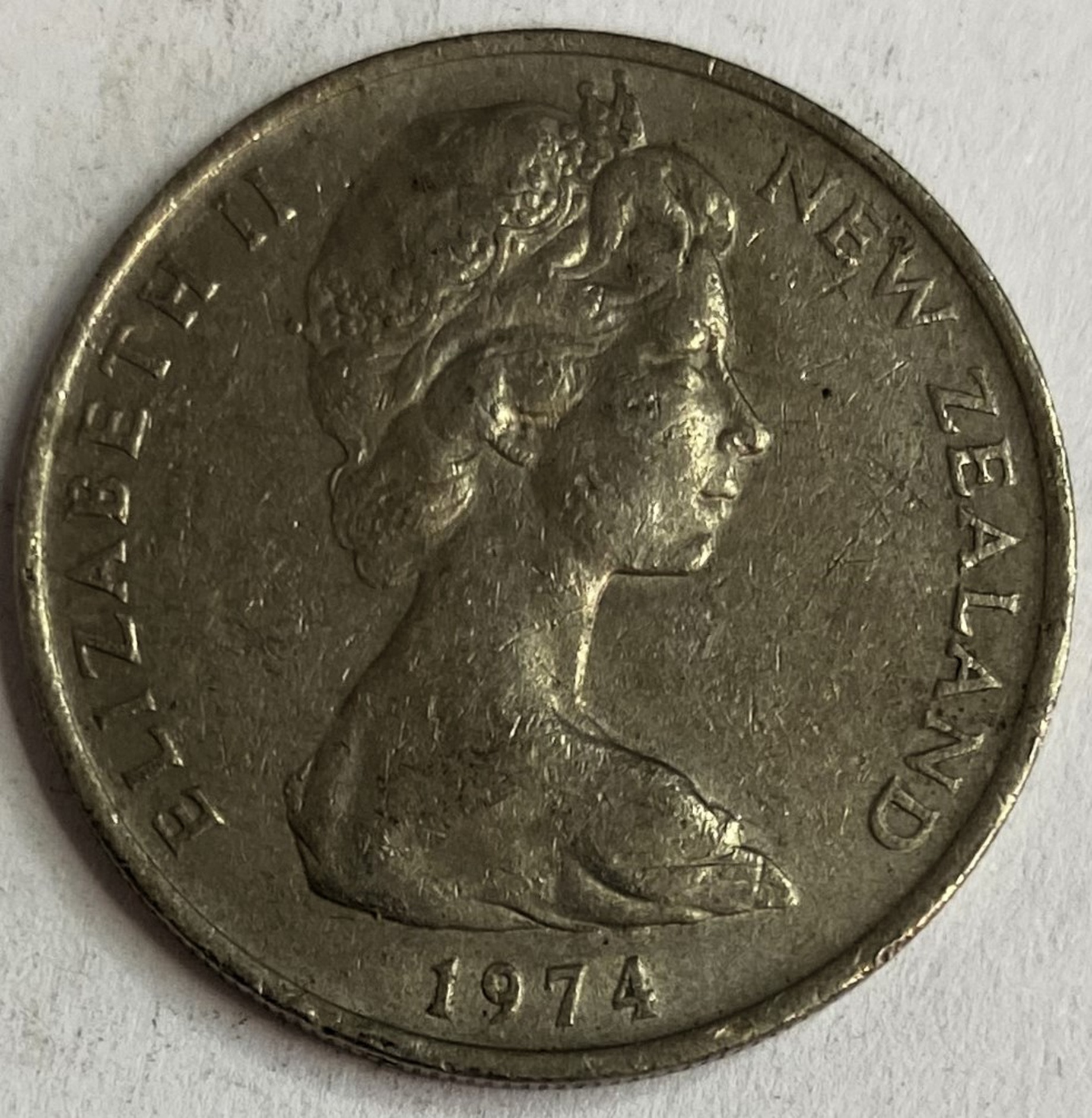 Иностранная монета 10 центов Новая Зеландия 1974 год