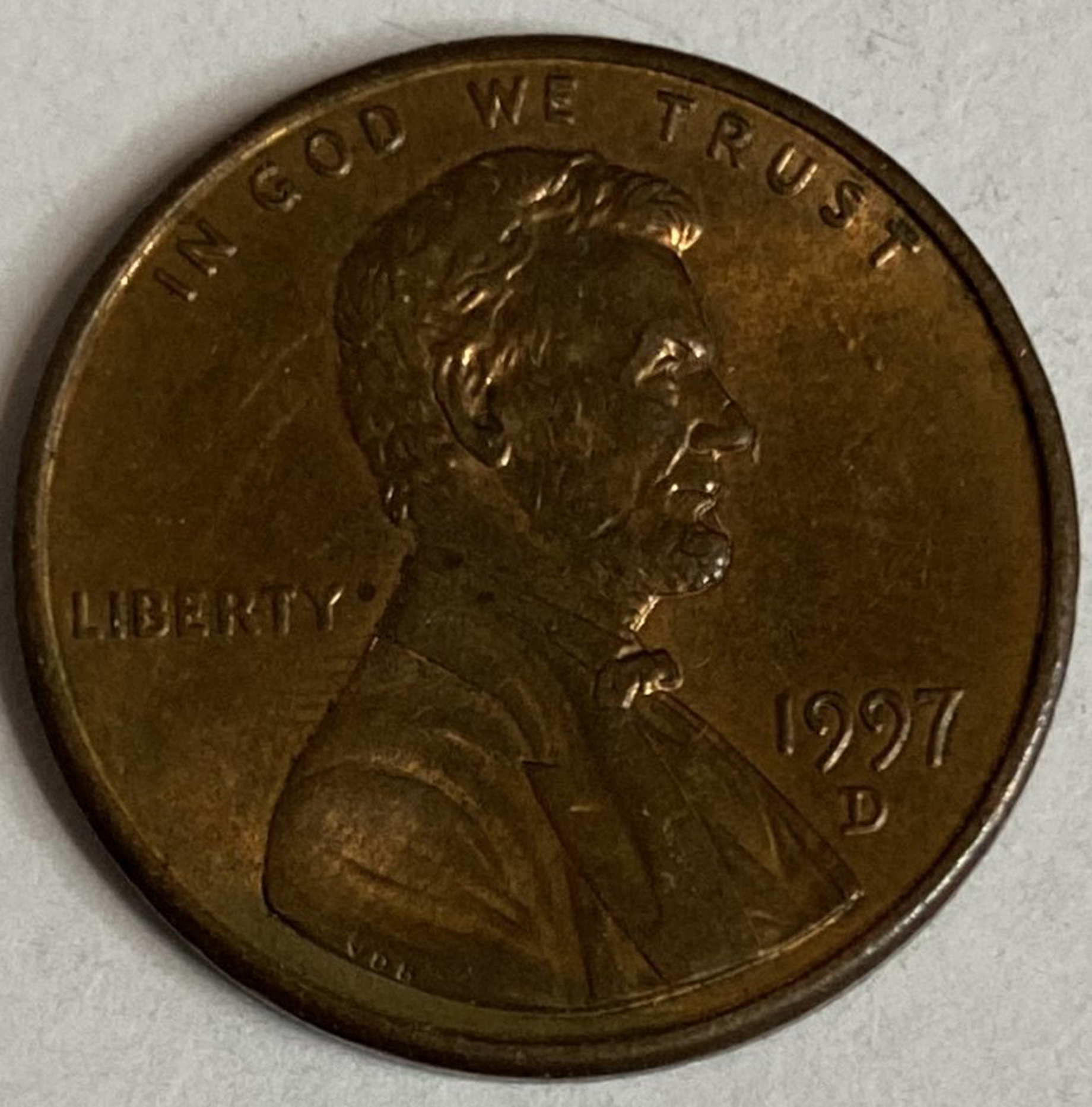 Иностранная монета США 1 цент 1997 год Америка