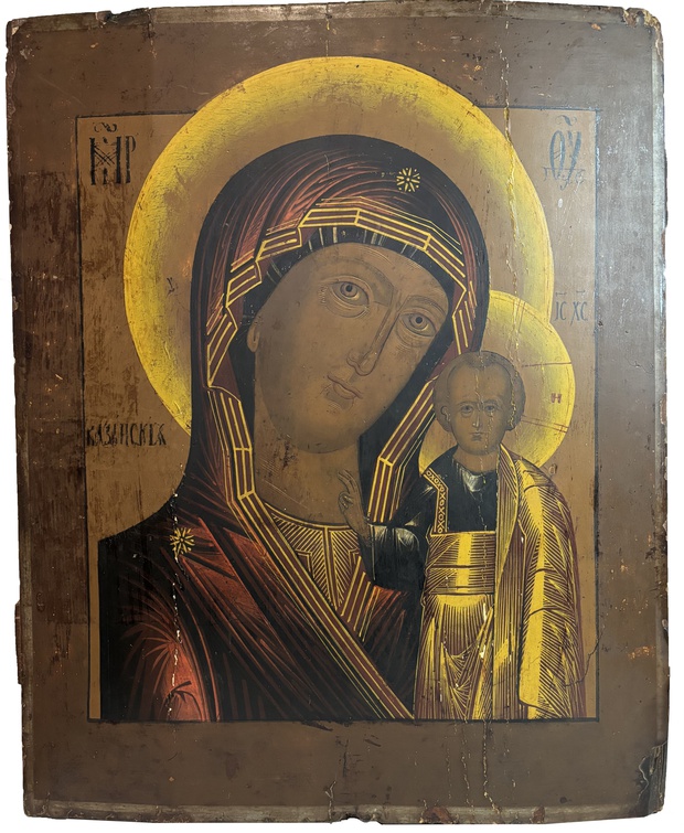 Икона Пресвятая Богородица Казанская королевский размер 19 век