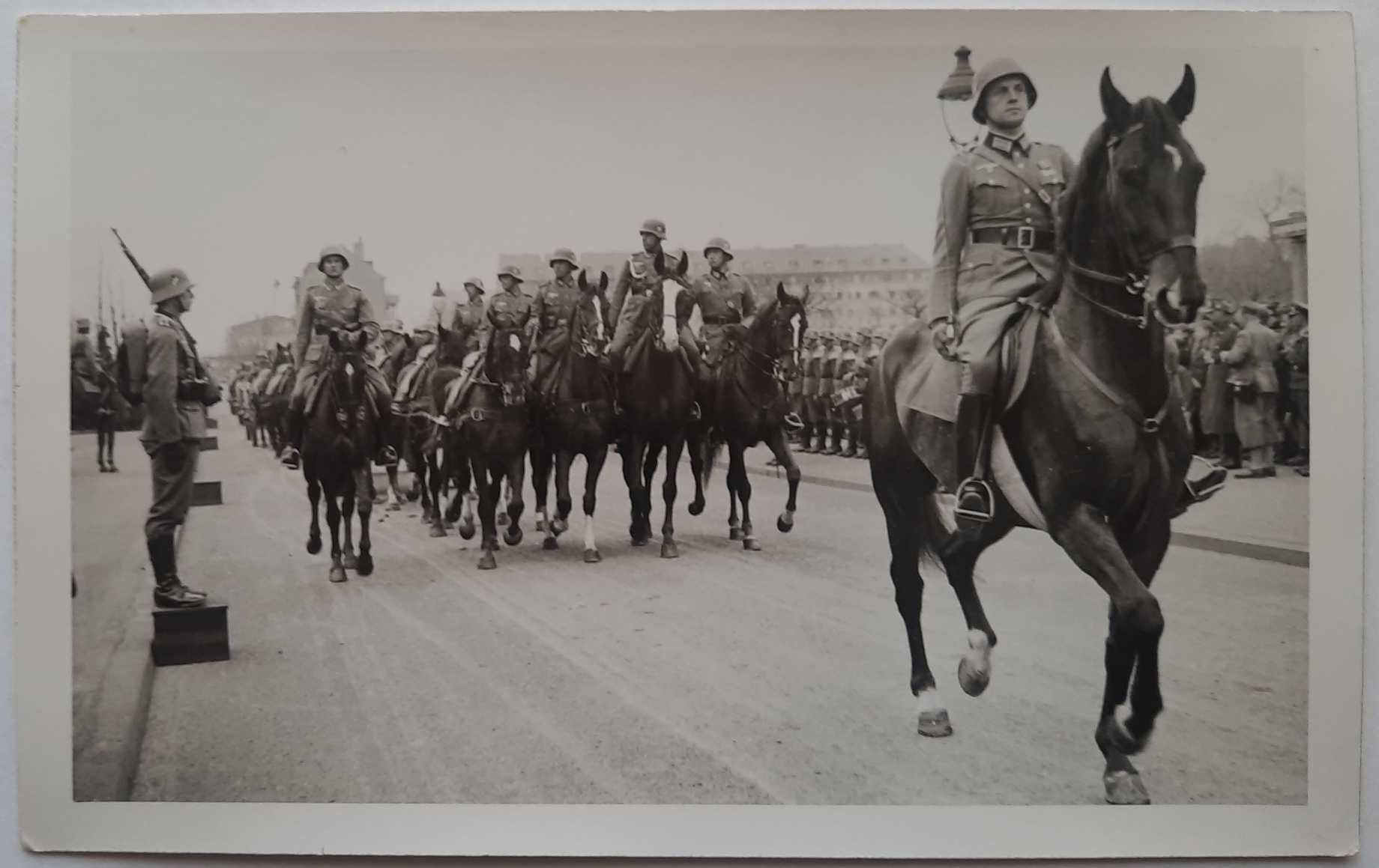 Фото рейх Вермахт Парад Шествие люди кони ОРИГИНАЛ 100% Agfa Конный марш
