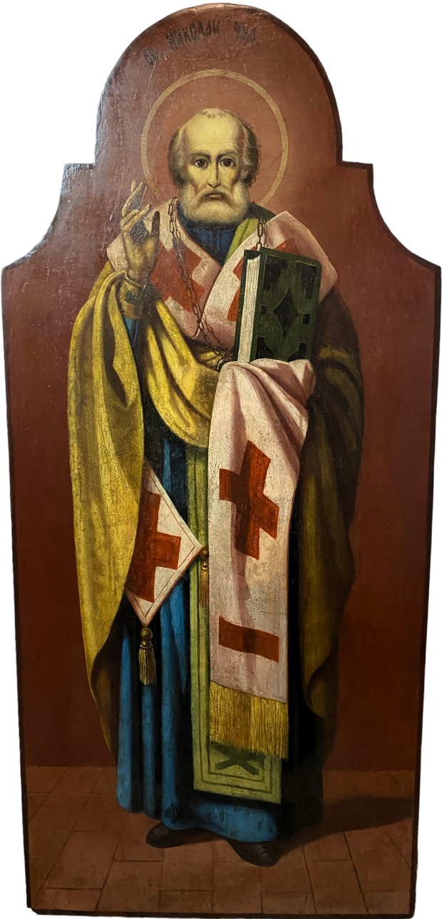 Храмовая икона святой Николай Чудотворец 19 век