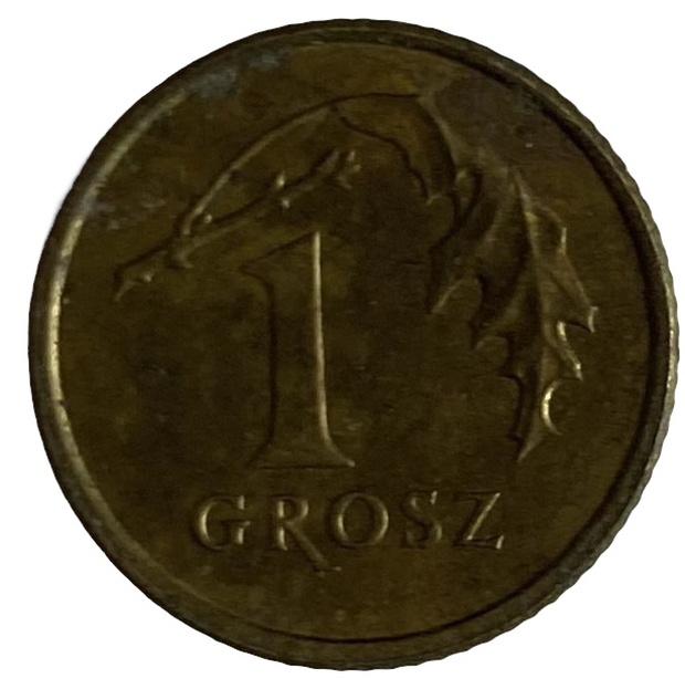 Иностранная монета 1 Грош 2007 год Польша