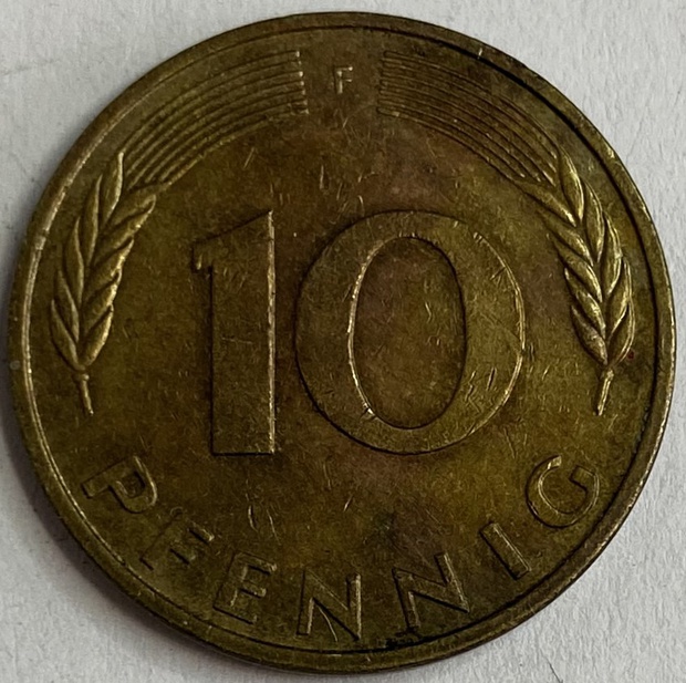 Иностранная монета 10 пфеннингов 1996 год Германия
