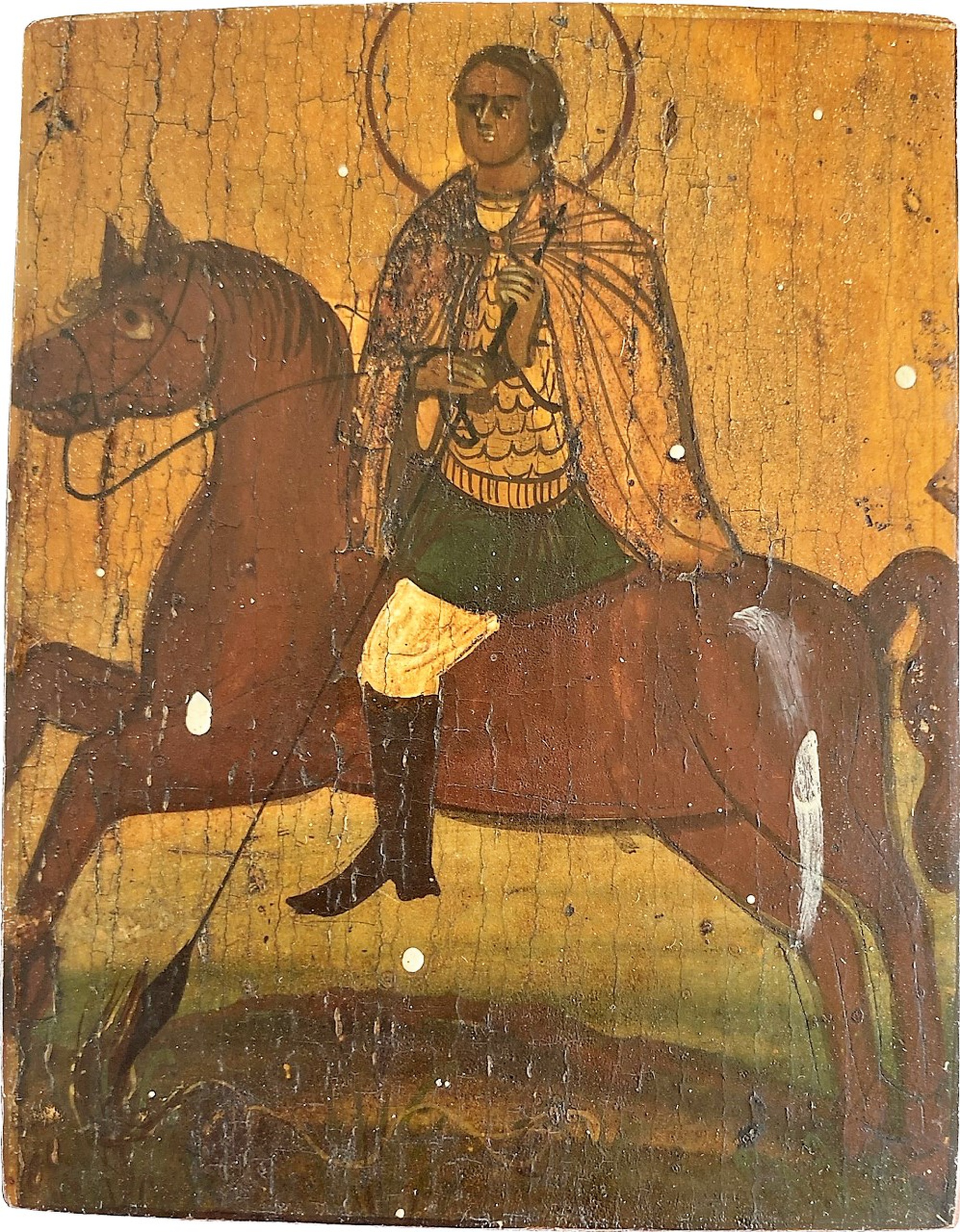 икона Мини святой Великомученик Георгий Победоносец 19 век