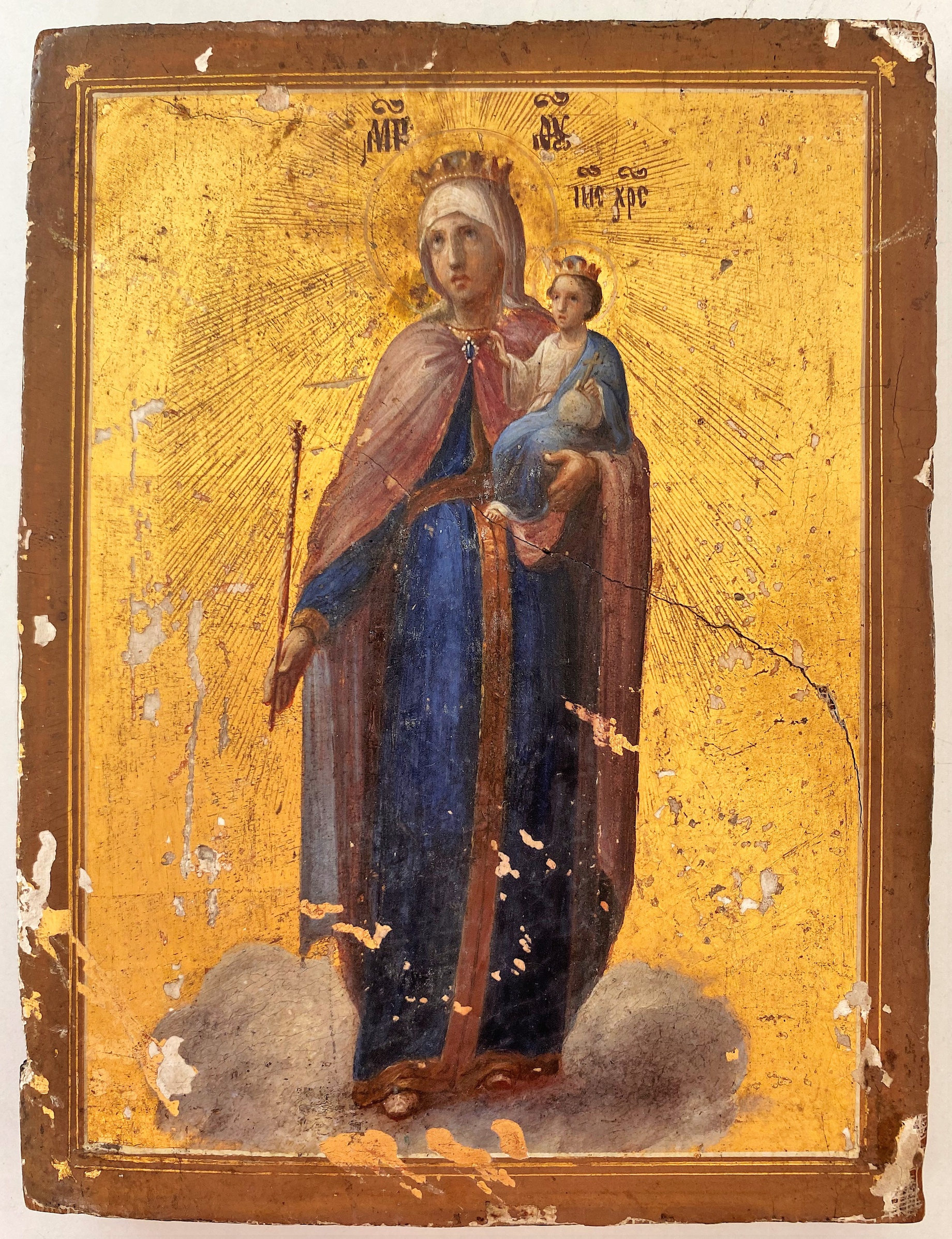Икона Богородица - жена оплаченная в солнце мастерская Пешехоновых 19 век