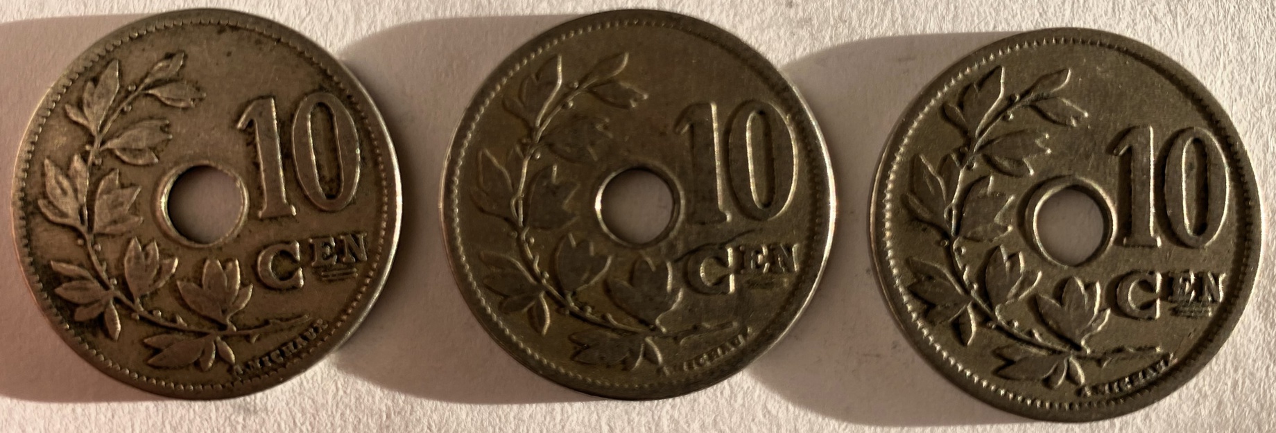 Иностранная монета 10 сантимов 1904 год Бельгия